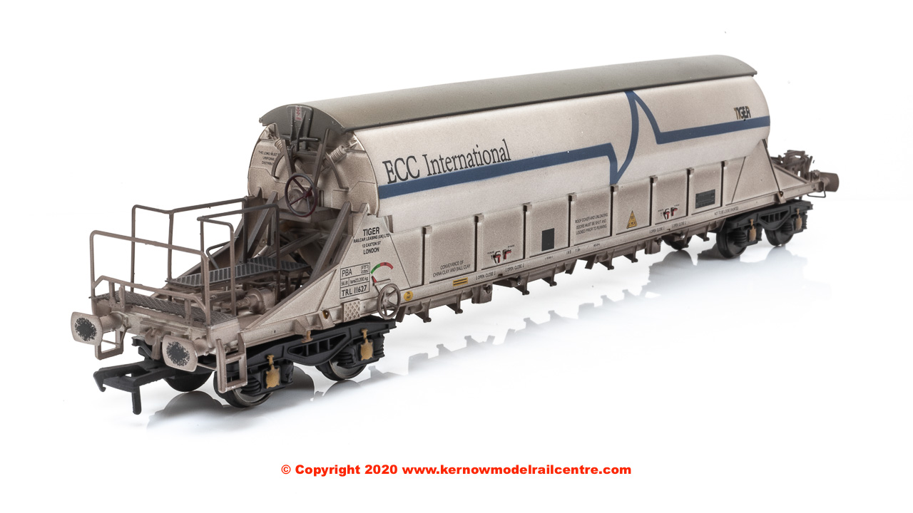 E87014 EFE Rail PBA TIGER China Clay Wagon number TRL 11627 in ECC International (white) livery and weathered finish